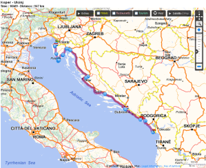 adriatic tour map